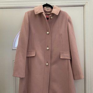Kate Spade New York Faux Pearl Wool-Blend Peacoat